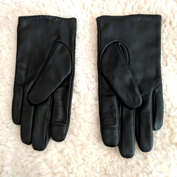 Lauren Ralph Lauren Pick Stitch Genuine Leather Touch Gloves.Never Worn.